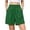 Green, variant on Fsgntruao Women's Fashion Solid Color Elastic Waist Pocket Button Zipper Shorts Pants