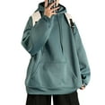 thumbnail image 3 of LUXUR Hommes Sweat à Capuche à Manches Longues Hiver Décontracté Vert S, 3 of 3