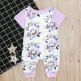 thumbnail image 2 of IROINNID Bodysuit For Baby Girl Baby Girls Cute Flowers Print Short Sleeve One-piece Romper Jumpsuit,Purple, 2 of 9