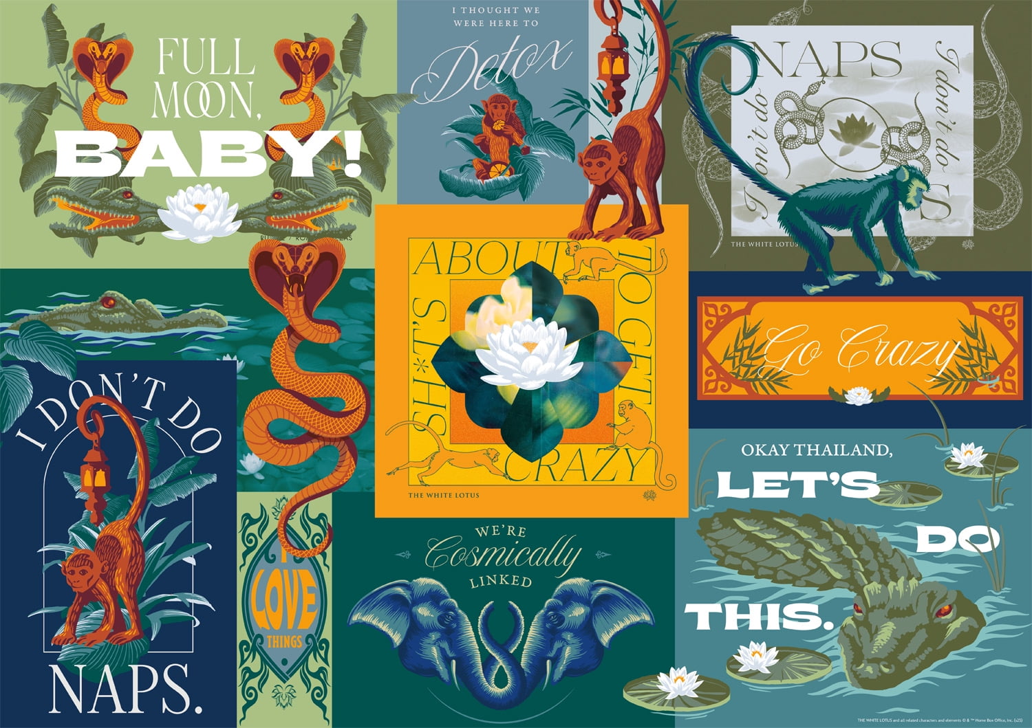 Buffalo Games White Lotus Collage Puzzle de 500 pièces pour adultes de 14 à 99 ans