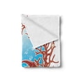 thumbnail image 2 of Seashells Soft Flannel Fleece Throw Blanket, Crab Spiral Seashells and Red Coral Frame Aquarium Claws Nature, Cozy Plush for Indoor and Outdoor Use, 60" x 80", Dark Orange Burgundy, by Ambesonne, 2 of 5