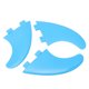 thumbnail image 5 of Aletas de tabla de surf de 3 uds, aleta de propulsor azul de plástico de nailon, accesorios para tabla de surf para tabla larga YUNYI BRAND Deportes, 5 of 8