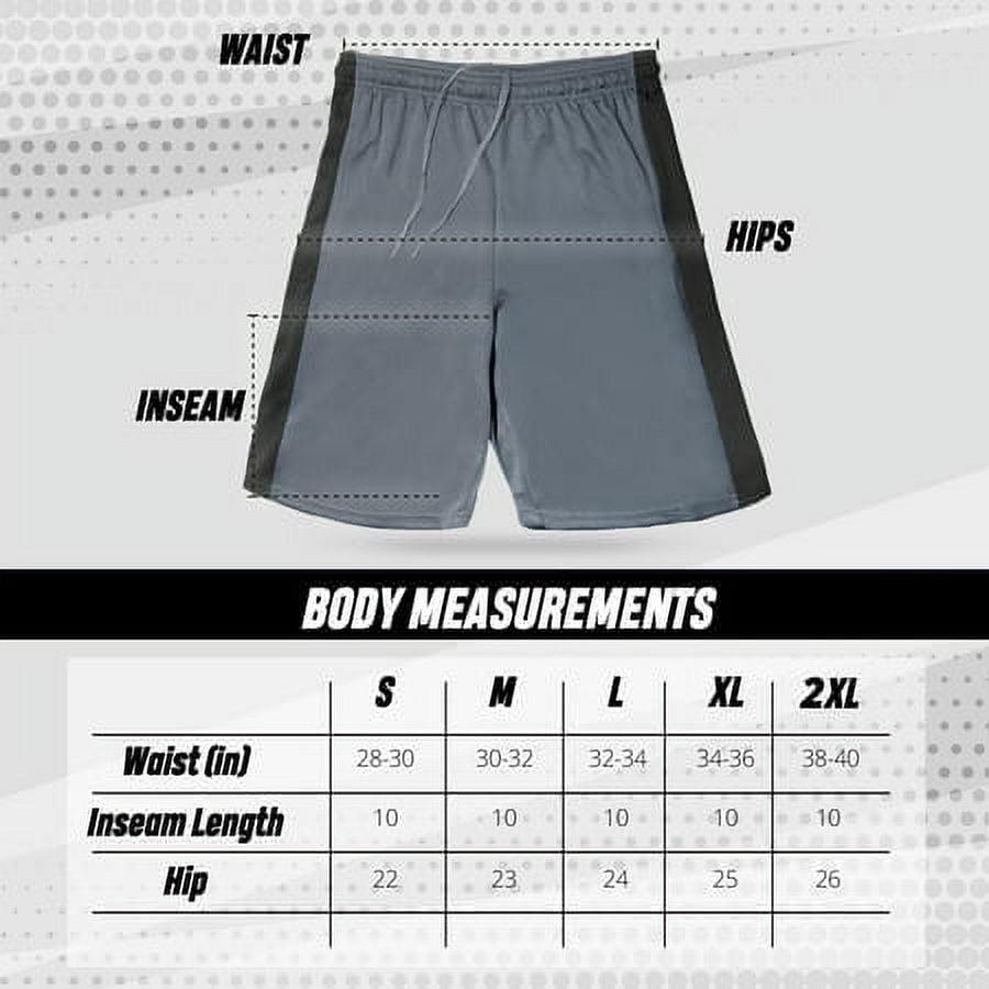 [5 Pack] Men's Dry-Fit Active Athletic Shorts Basketball Running Gym Workout with Two Side Pockets