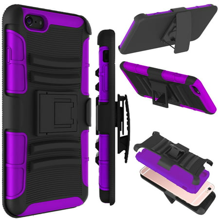 iPhone 6 Case, iPhone 6S Case, Tekcoo [Hoplite Series] Shock Absorbing Holster Locking Belt Clip Defender Heavy Full Body Kickstand Case Cover For iPhone 6 (Iphone 4 Best Cases To Protect)