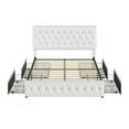 Homfa Full Size Faux Leather Storage Platform Bed Frame with 4 Drawers
