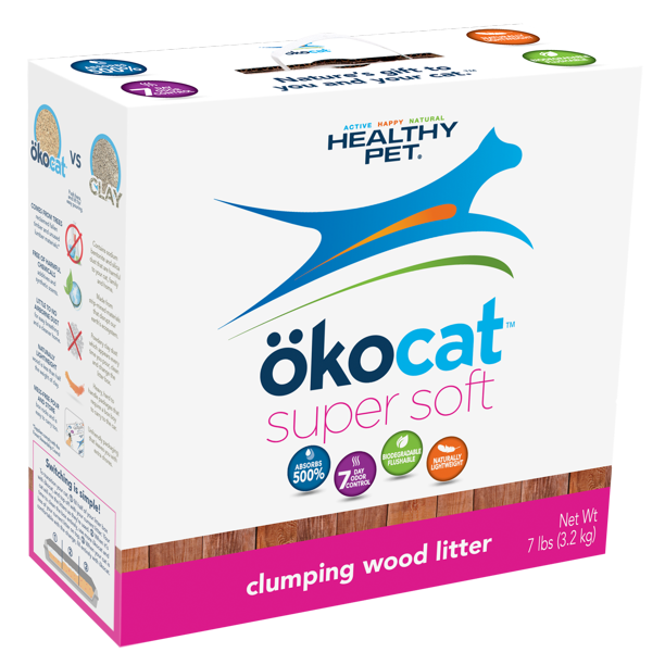 Okocat Premium Super Soft Clumping Wood Cat Litter, 7 lbs