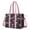 Pioneer Flower Floral, variant on Teacher Tote Bag,Pioneer Flower Floral Print Pattern Teacher Utility Tote Bag,Large Work Tote Bags for Women with Multiple Pockets,Top Zipper Closure,13.8x10.6x6.7 Inch