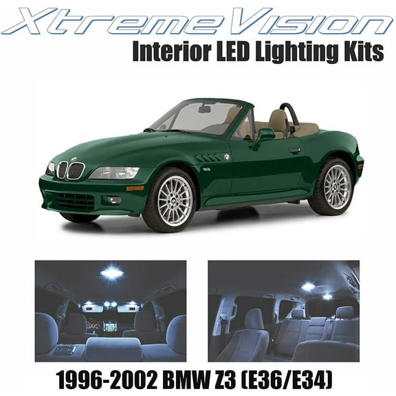 Xtremevision Interior LED for BMW Z3 E36/34 1996-2002 4 Pieces Cool White Interior LED Kit   Installation Tool