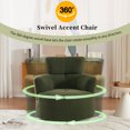 thumbnail image 4 of Harper & Bright Designs 360° Swivel Accent Chair, Barrel Chair Swivel Round Single Sofa Chair with Adjustable Headrest for Living Room, Green, 4 of 14