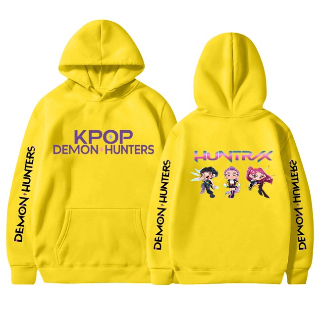 Pop cazadora para niña Demo-n Hunters Unisex Fashion Hooded Sweatshirt Streetwear Soft Comfortable Long Sleeve Hoodie for Daily Wear Spring Fall Winter (Yellow)