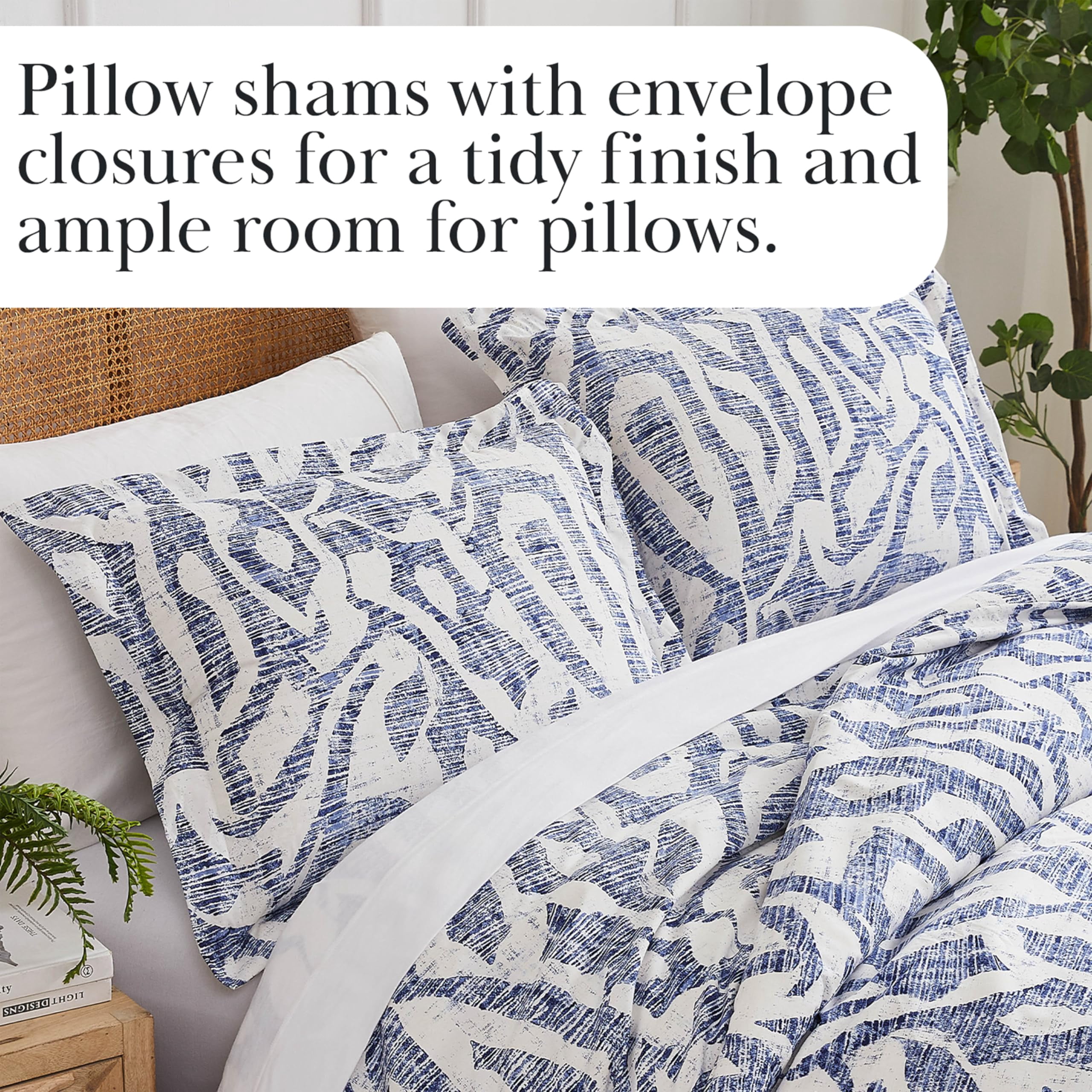 Southshore Fine Living Vilano Oversized Duvet Cover Set, Khari Blue Duvet Cover, Full/Queen - Ultra-Soft Microfiber Bedding Set with Zipper Closure, Easy Care - 1 Duvet, 2 Shams
