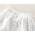 thumbnail image 6 of Little Girl Clothes Cotton Linen Sleeveless Ruffle Tank Tops Smocked Shorts Sets (White 3-4 Years), 6 of 7