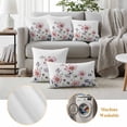 thumbnail image 6 of Pink Purple Flowers Pillow Covers 2 Pack Watercolor Gradient Purple Pink Daisy Floral Butterfly Pillowcase Waterproof Outdoor Throw Pillow Cover for Patio Balcony Rectangular Cushion 20”x12”, 6 of 9