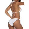 thumbnail image 3 of Women Two Piece Swimsuit Sexy Swimwear Halter String Triangle Bikini Sets Red M, 3 of 5