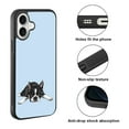 thumbnail image 2 of WIRESTER Shockproof Soft Rubber Cover Case for Apple iPhone 16 6.1" 2024, Boston Terrier Dog Lying Down Looking Up On Light Blue Background, 2 of 5