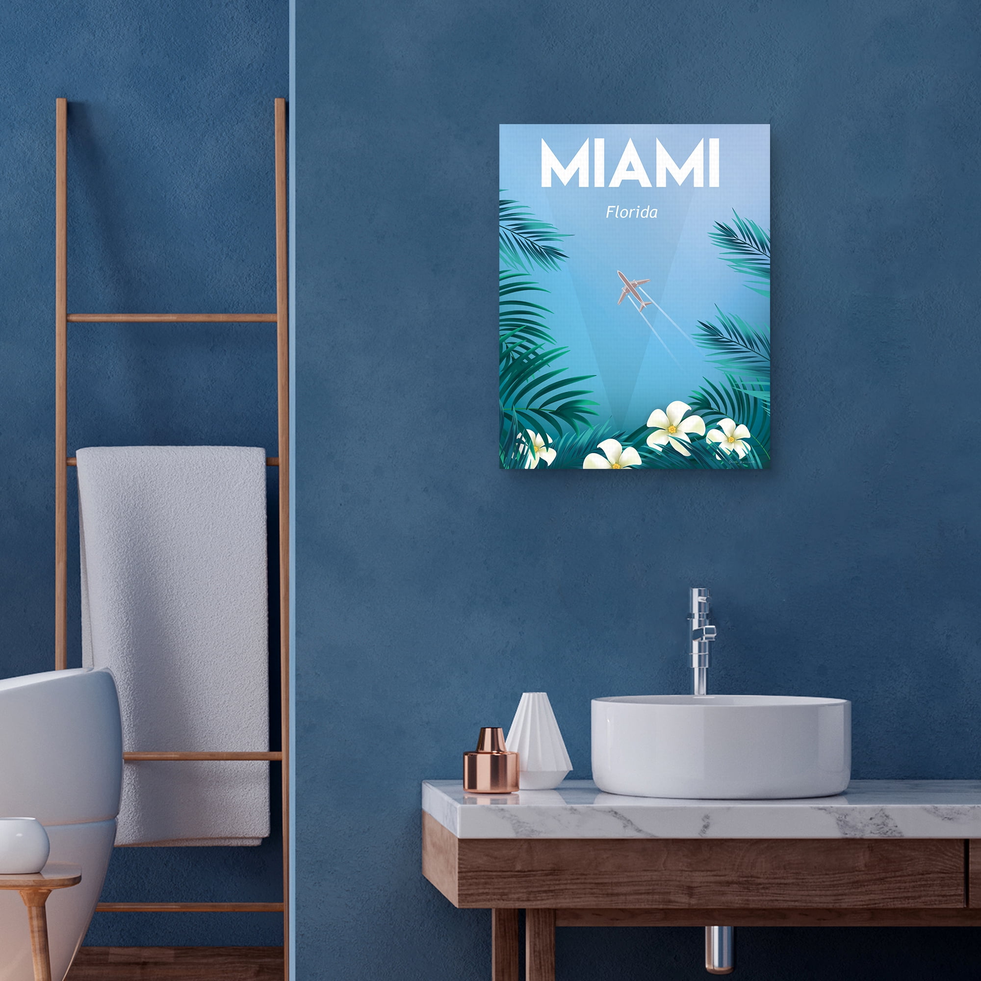 Masterpiece Art Gallery Miami Cities Canvas Art Print, 22" x 28", by Omar Escalante
