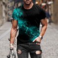 thumbnail image 2 of Sngxgn Men's Print Tee Tops Casual Round Neck Short Sleeve Summer T Shirts(Pink,XXXL), 2 of 4