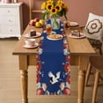 thumbnail image 2 of Blue Crane Table Runner - 108 Inch Long Vintage Red Teal Spring Floral Botanical Cotton and Linen Blended Dress Scarves Farmhouse Table Runner for Kitchen Dining, Coffee Table, 13" x 108", 2 of 8