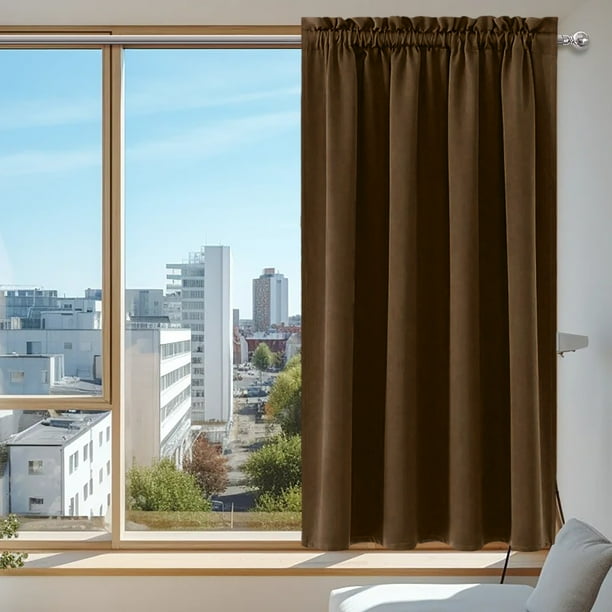 Uuiauoio Blackout Curtain Panel Solid Color Silk Like Fabric Thermal Insulated Energy Saving Window Drapes for Bedroom Kitchen Style Home Decor