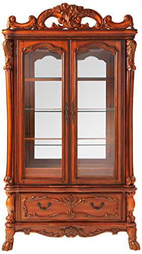 Zebery Curio Cabinet Dresden Curio Cabinet in Cherry Oak 12158