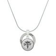 thumbnail image 1 of Delight Jewelry Silvertone Domed Black DNP Joy Ring Charm Necklace, 18", 1 of 4