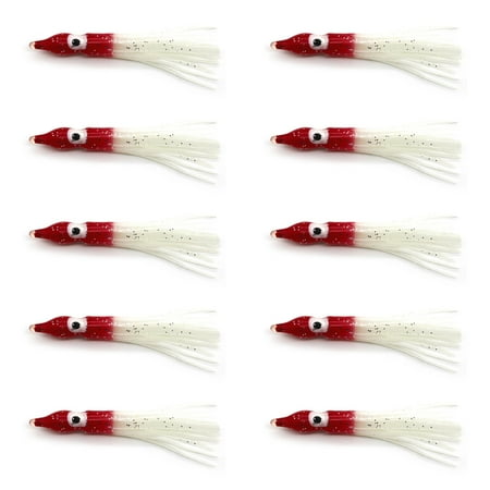 lixuesong 10PCS Soft Rubber Shrimp Fishing Lures Squid Baits Noctilucent Night Lures Fishing Tackles 9cm/3.54