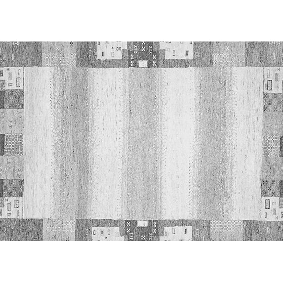 Ahgly Company Indoor Rectangle Solid Gray Modern Area Rugs, 7' x 9'