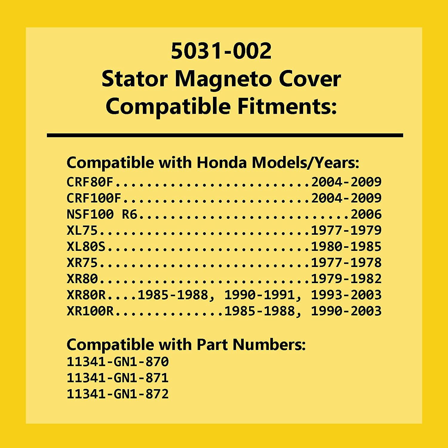Stator Magneto Cover Fits Honda Genuine Part Made in Japan 5031-002