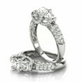 thumbnail image 4 of 2.00 Cts Certified D Colorless Moissanite, 3 Stones Top Class Ring in 18K White Gold Plated Solitaire Engagement Ring, Wedding Ring for Her, 4 of 4