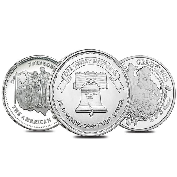 1 oz Silver Generic Rounds .999 Fine