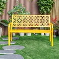 thumbnail image 4 of Hi-Line Gifts Steel Outdoor Garden Bench - 50" - Yellow, 4 of 4