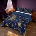 thumbnail image 3 of Homewish Cosmos Sun Moon Queen Comforter Set, Galaxy Star Cloud Comforter Sets Queen, Navy Blue Reversible 3 Pieces, 1 Comforter and 2 Pillowcases, 3 of 6