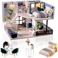 thumbnail image 1 of Casa de muñecas CUTEBEE en miniatura con muebles, DIY,  con mecanismo musical, idea creativa para una habitación a escala 1:24, 1 of 7