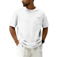 thumbnail image 3 of JoveMarine Men's Loose Fit Casual Short Sleeve Top, Round Neck T-Shirt with Chest Pocket, Soft Cotton Blend for Everyday Wear and Outdoor Activities White S, 3 of 9