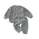 thumbnail image 1 of Gibobby Conjunto de Bebé A Niño Conjunto de pantalones largos de manga larga de algodón sólido de otoño para bebés y niñas recién nacidos(Gris, 12-18 Meses), 1 of 3