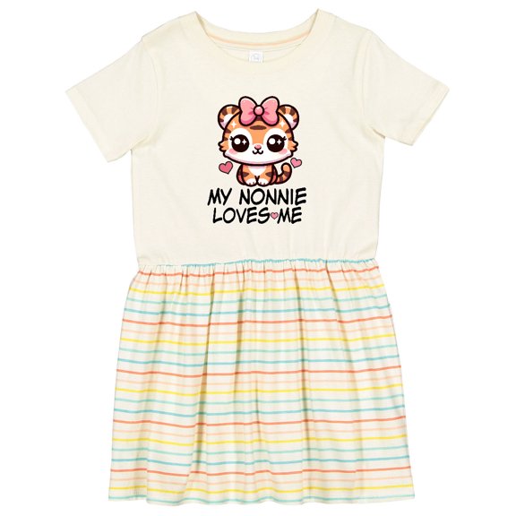 Inktastic My Nonnie Loves Me Granddaughter Tiger Girls Toddler Dress