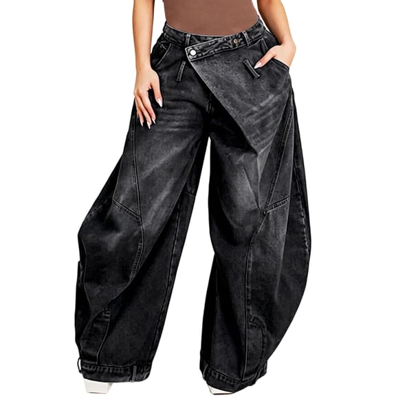 Womens High Waist Vintage Distressed Denim Jeans Reversed Waistband For Unique Everyday Style Denim Jeans For Women