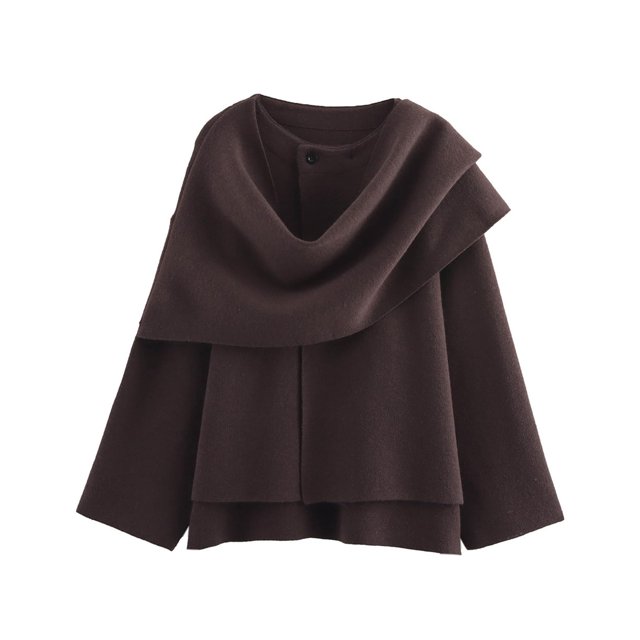 Bufanda, chaqueta Peacoat Kissonic, de punto extragrande, color café, para mujer