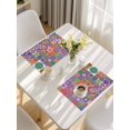 thumbnail image 5 of Colorful Ethnic Placemats Set of 6, Modern Abstract National Geometric Purple Placemats for Dining Table, Place Mats for Kitchen Tabletop, Waterproof Wipeable Dining Table Mats Set, 5 of 9