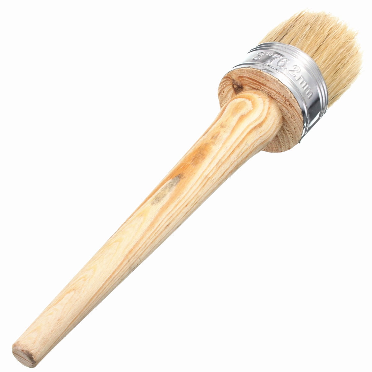 Wooden Handle Brush, Round Bristle Chalk for DIY Furniture, Hobby Paint