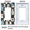 thumbnail image 3 of Yayeee Rocker Switch Wall Plate 2-Gang 4.7"x4.6" Home Decorative Outlet Cover, Blue and White Cat, 3 of 6