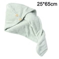 thumbnail image 2 of Toalla para el cabello, paquete de 2 gorros de secado rápido para mujer, turbante para el cabello súper absorbente y de secado rápido, 2 of 5