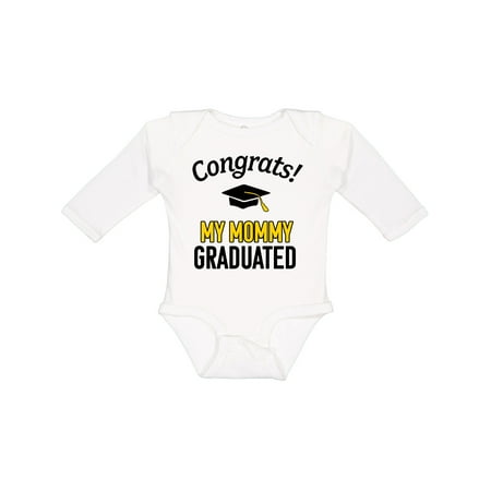 

Inktastic Congrats! My Mommy Graduated with Cap Boys or Girls Long Sleeve Baby Bodysuit
