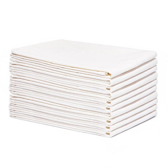 Organic Cotton Flour Sack Towels, Lint-Free Unbleached Kitchen & Tea Towels, 27"x27" (Natural, Pack of 10)