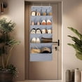 thumbnail image 5 of Yibooy Closet Shoe Organizer Holds 12 Pairs Hanging Shoe Rack for Closet (Grey), 5 of 8