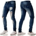 thumbnail image 2 of Akiihool Men's Jeans Stretch Men's Slim Fit Skinny Stretch Stretch Jean (Dark Blue,One Size), 2 of 5