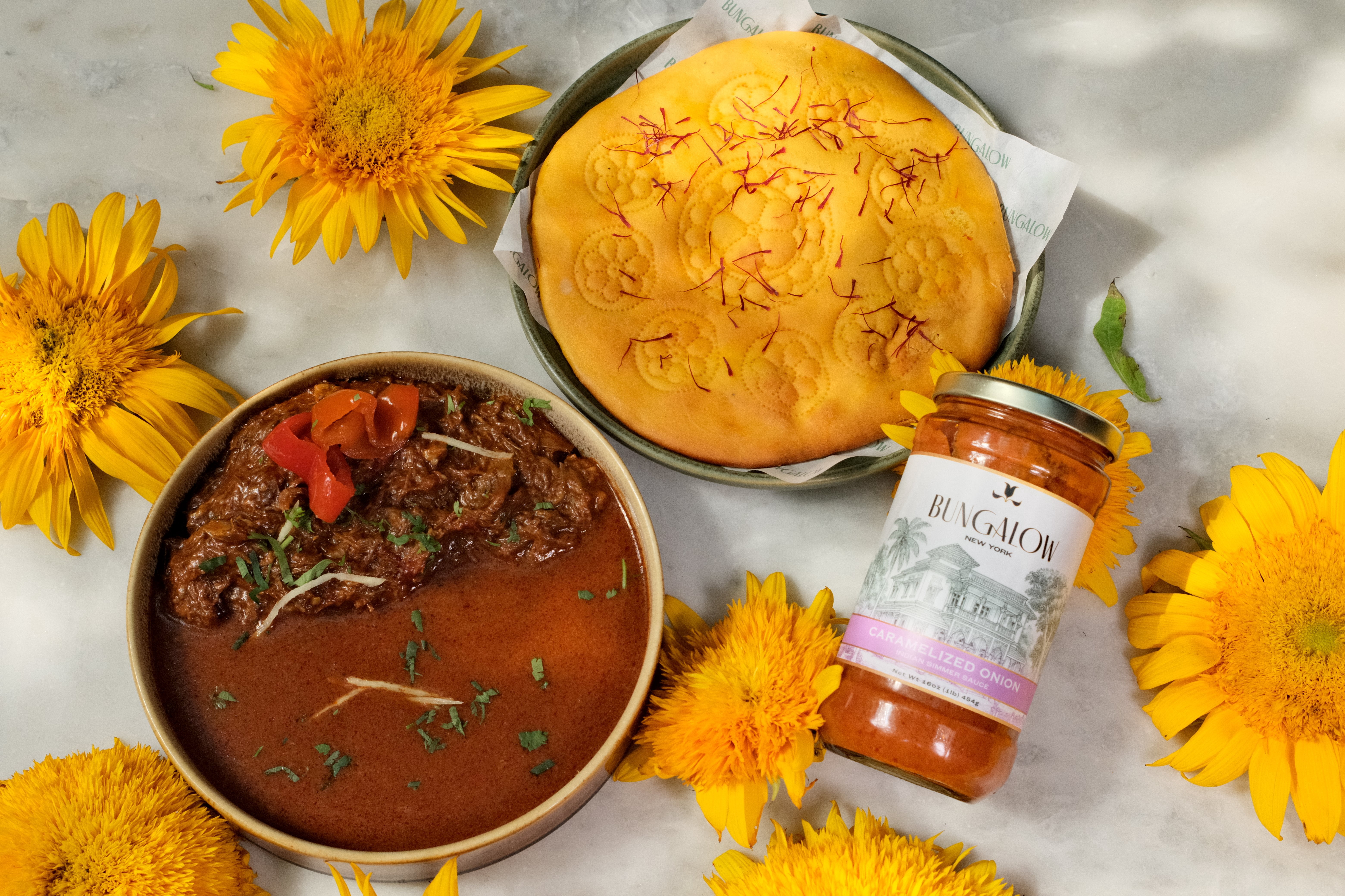 (6 pack) Bungalow Foods Caramelized Onion Indian Simmering Sauce, 16oz