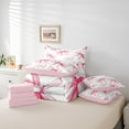 thumbnail image 4 of Erosebridal Princess Bowknot Bedding, Kawaii Ribbon Bed in a Bag, Teens Female Reversible Bed Set, Super Cozy Bedroom Decorative, 7pcs, 4 of 6