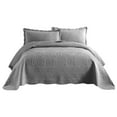 thumbnail image 6 of 3-Piece 100% Cotton Oversized Bedspread Lightweight Quilt Coverlet Embroidery Farmhouse Bedding Set (Tf Light Grey, Queen (100"x106")), 6 of 8