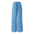 thumbnail image 5 of Lumtrix Women's Wide Leg Palazzo Pants Dressy Casual Striped Y2K Baggy Trousers High Waisted Lounge Slacks with Pockets Royal Blue M, 5 of 8